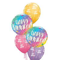 Birthday Ice Cream Dots Sprinkles Balloon Bouquet with Helium Weight