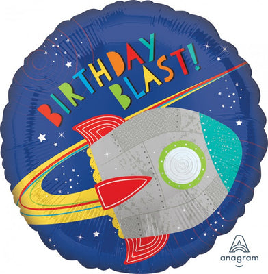 18 inch Outer Space Birthday Rocket Ship Foil Balloon with Helium