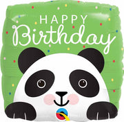 18 inch Happy Birthday Panda Foil Balloon with Helium