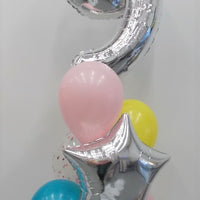 Birthday Pick An Age Silver Number Balloons Bouquet