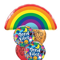 Birthday Rainbow Good Vibes Emoji Balloon Bouquet