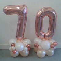 Birthday Pick An Age Rose Gold Numbers Balloons Marquee