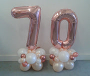 Birthday Pick An Age Rose Gold Numbers Balloons Marquee