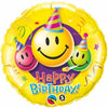18 inch Happy Birthday Smiley Foil Balloon with Helium