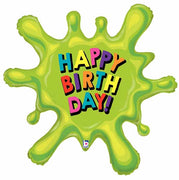 Birthday Splat Foil Balloons with Helium and Weight