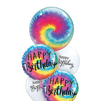 Birthday Tie Dye Balloons Bouquet