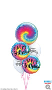 Birthday Tie Dye Balloons Bouquet