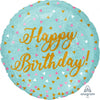 18 inch Triangles Happy Birthday Foil Balloon with Helium