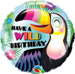 18 inch Wild Birthday Toucan Foil Balloon with Helium
