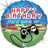 18 inch Video Game Level Up Happy Birthday Foil Balloon with Helium