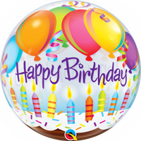 22 inch Happy Birthday Cake Bubble Balloon with Helium