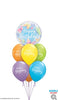 Birthday Beautiful Butterfly Bubble Balloon Bouquet with Helium Weight