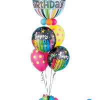 Birthday Bubble Stripes Dots Balloons Bouquet