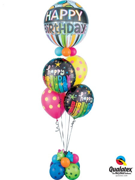 Birthday Bubble Stripes Dots Balloons Bouquet