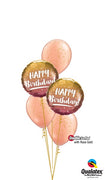 Birthday Gold and Rose Gold Ombre Balloon Bouquet with Helium Weight