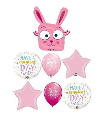 Birthday Magical Pink Rabbit Balloons Bouquet