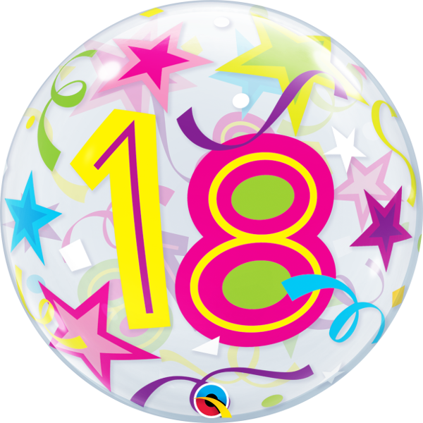 18th Birthday Brilliant Stars Bubbles Balloon