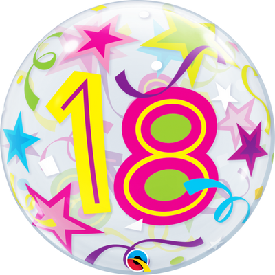 18th Birthday Brilliant Stars Bubbles Balloon