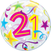 21st Birthday Brilliant Stars Bubble Balloon Bouquet