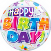 22 inch Happy Birthday Patterns Bubble Balloons with Helium