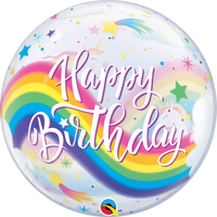 22 inch Unicorn Happy Birthday Rainbows Bubble Balloons with Helium