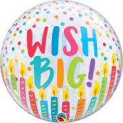 Birthday Wish Big Candles Bubbles Balloons with Helium