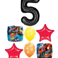 Blaze Monster Truck Pick An Age Black Number Birthday Balloon Bouquet
