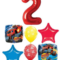 Blaze Monster Truck Pick An Age Red Number Birthday Balloon Bouquet