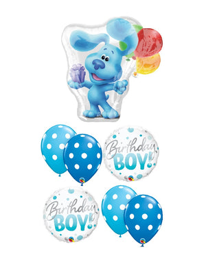 Blues Clues Birthday Boy Dot Balloon Bouquet with Helium and Weight
