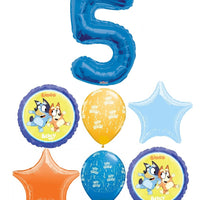 Bluey Bingo Pick An Age Blue Number Happy Birthday Balloon Bouquet