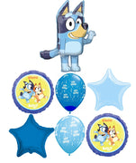 Bluey Birthday Balloon Bouquet with Helium and Weight