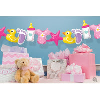 41 inch Garland Baby Girl Balloons AIR FILL ONLY