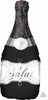 Black Champagne Wine Bottle Salute Balloon with Helium and Weight