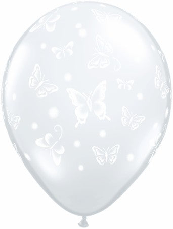 11 inch Butterflies Around Clear Balloons with Helium and Hi Float