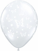 11 inch Butterflies Around Clear Balloons with Helium and Hi Float