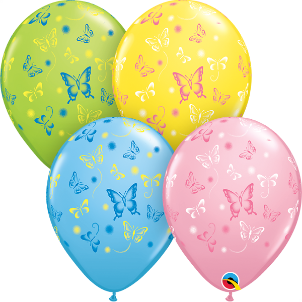 11 inch Butterflies Balloons with Helium and Hi Float