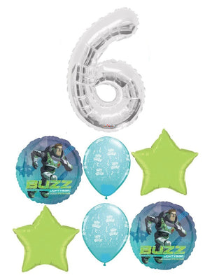 Lightyear Movie Pick An Age Silver Number Birthday Balloons Bouquet