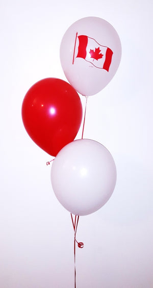 Canada Day Flag Balloons Bouquet of 3