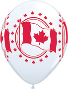 11 inch Canada Day Maple Leaf Flag Balloons with Helium and Hi Float