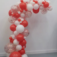 Canada Day Confetti Red White Garland Balloon Arch