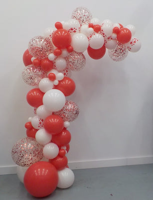 Canada Day Confetti Red White Garland Balloon Arch