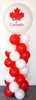 Canada Day Maple Leaf Red and White Balloon Column