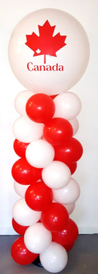 Canada Day Maple Leaf Red and White Balloon Column