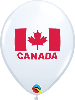 11 inch Canada Day Canadian Flag Balloons with Helium and Hi Float