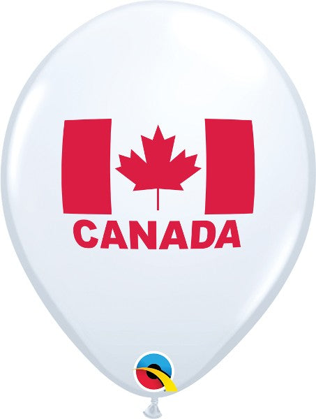 11 inch Canada Day Canadian Flag Balloons with Helium and Hi Float   Balloon Place 100-12211 First Ave, Richmond BC V7E 3M3 GST NUMBER 813999539