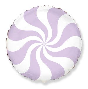18 inch Candy Swirls Pastel Violet Foil Balloons