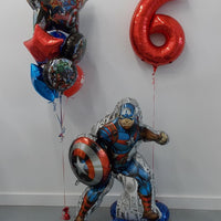 Marvel Avengers Captain America Age Birthday Balloons Bouquet Package