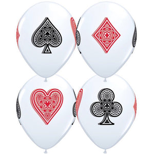 11 inch Casino Playing Cards Balloons with Helium and Hi Float