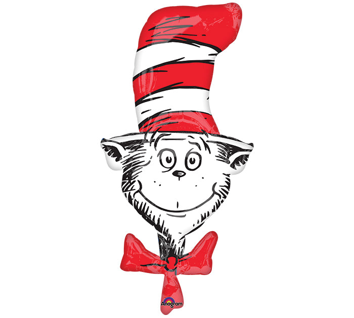Dr Seuss Cat in the Hat Foil Balloon with Helium Weight