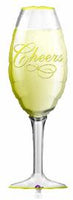 Champagne Glass Cheers Foil Balloon with Helium and Weight
